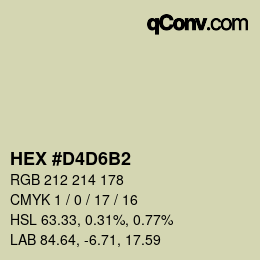 Farbcode: HEX #D4D6B2 | qconv.com