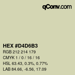Color code: HEX #D4D6B3 | qconv.com