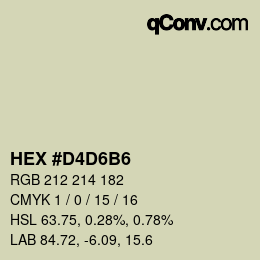 颜色代码: HEX #D4D6B6 | qconv.com