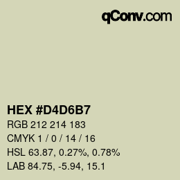 カラーコード: HEX #D4D6B7 | qconv.com