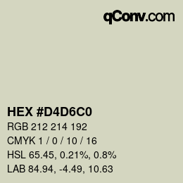 カラーコード: HEX #D4D6C0 | qconv.com