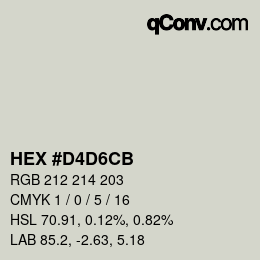 Color code: HEX #D4D6CB | qconv.com