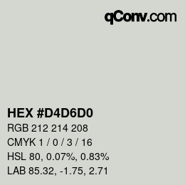 Farbcode: HEX #D4D6D0 | qconv.com