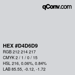 Color code: HEX #D4D6D9 | qconv.com