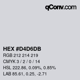 Color code: HEX #D4D6DB | qconv.com