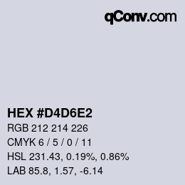 カラーコード: HEX #D4D6E2 | qconv.com