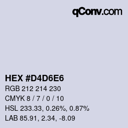 カラーコード: HEX #D4D6E6 | qconv.com