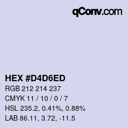 颜色代码: HEX #D4D6ED | qconv.com
