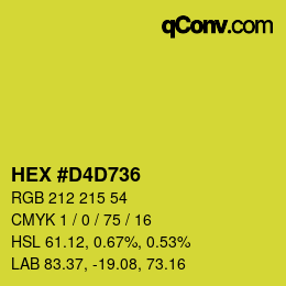 カラーコード: HEX #D4D736 | qconv.com