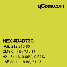 Color code: HEX #D4D73C | qconv.com