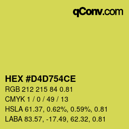 Farbcode: HEX #D4D754CE | qconv.com