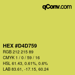 Farbcode: HEX #D4D759 | qconv.com