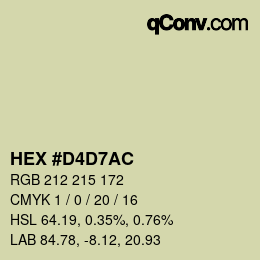 Color code: HEX #D4D7AC | qconv.com