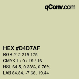 カラーコード: HEX #D4D7AF | qconv.com