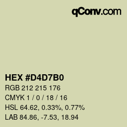 カラーコード: HEX #D4D7B0 | qconv.com