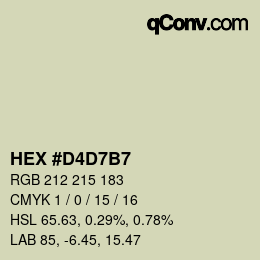 颜色代码: HEX #D4D7B7 | qconv.com