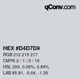 颜色代码: HEX #D4D7D9 | qconv.com