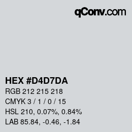 Color code: HEX #D4D7DA | qconv.com
