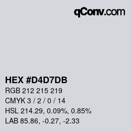 カラーコード: HEX #D4D7DB | qconv.com