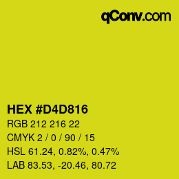 Color code: HEX #D4D816 | qconv.com