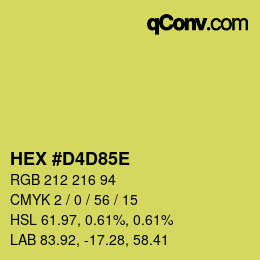 Color code: HEX #D4D85E | qconv.com