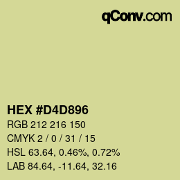 カラーコード: HEX #D4D896 | qconv.com