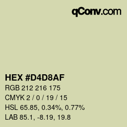 Color code: HEX #D4D8AF | qconv.com