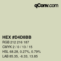 カラーコード: HEX #D4D8BB | qconv.com