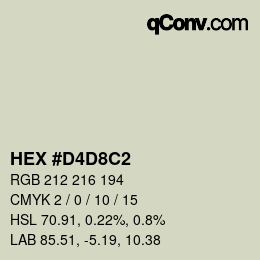Color code: HEX #D4D8C2 | qconv.com