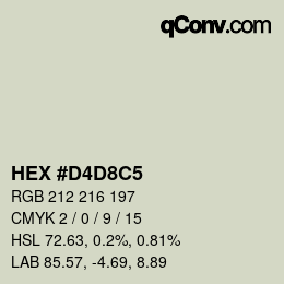 Color code: HEX #D4D8C5 | qconv.com