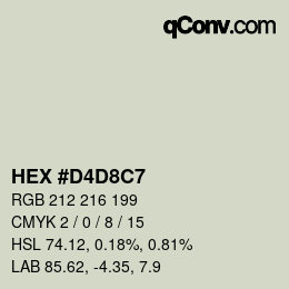 カラーコード: HEX #D4D8C7 | qconv.com
