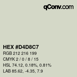 カラーコード: HEX #D4D8C7 | qconv.com