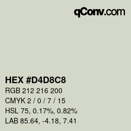Color code: HEX #D4D8C8 | qconv.com