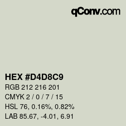 カラーコード: HEX #D4D8C9 | qconv.com