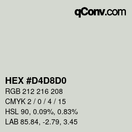 カラーコード: HEX #D4D8D0 | qconv.com