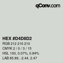 カラーコード: HEX #D4D8D2 | qconv.com