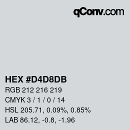 カラーコード: HEX #D4D8DB | qconv.com