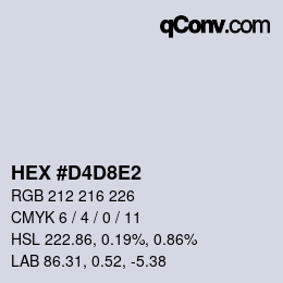 Color code: HEX #D4D8E2 | qconv.com