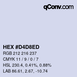 颜色代码: HEX #D4D8ED | qconv.com