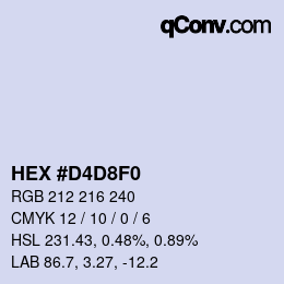 Color code: HEX #D4D8F0 | qconv.com