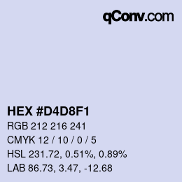 カラーコード: HEX #D4D8F1 | qconv.com