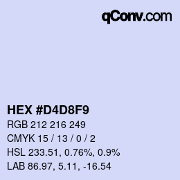 カラーコード: HEX #D4D8F9 | qconv.com