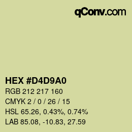 Código de color: HEX #D4D9A0 | qconv.com
