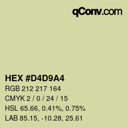 Color code: HEX #D4D9A4 | qconv.com
