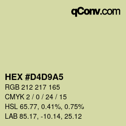 Color code: HEX #D4D9A5 | qconv.com