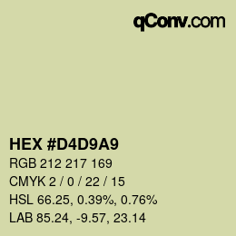 Color code: HEX #D4D9A9 | qconv.com