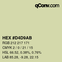 颜色代码: HEX #D4D9AB | qconv.com