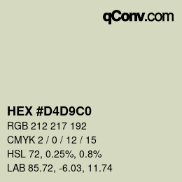 Farbcode: HEX #D4D9C0 | qconv.com