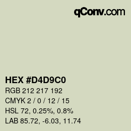 Color code: HEX #D4D9C0 | qconv.com