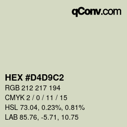 Color code: HEX #D4D9C2 | qconv.com